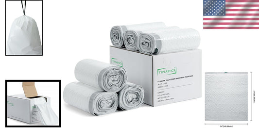 Wholesale Pack of 300 Unscented 13 Gallon Tall Kitchen Bags - Tear Resistant