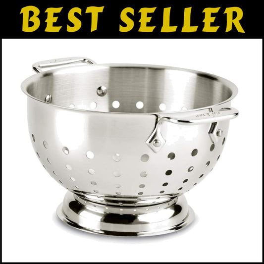 Elegant 3-Quart Stainless Steel Colander – Perfect Pasta and Vegetable Strainer