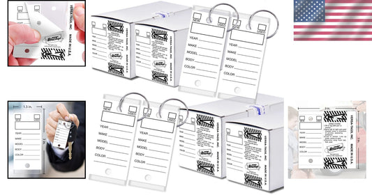1000 Premium Self-Sealing Key Tags with Split Rings for Cars and RVs