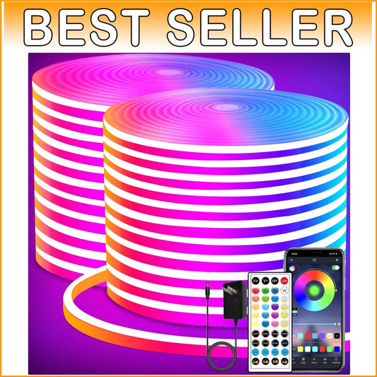 Flexible 132FT Neon LED Strip - Dimmable, Remote Controlled & Vibrant Colors