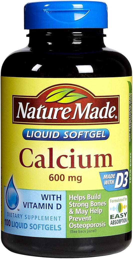 0 Gluten Calcium 600 mg Softgels - Easy Swallow Formula, 4 Pack of 100 Softgels