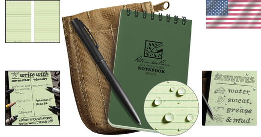 Rugged 3x5 Weatherproof Notebook Set - CORDURA Fabric & Black All-Weather Pen