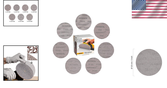 35-Piece Abranet Hook and Loop Sanding Disc Mix-Pack - 5-Inch for All Materials