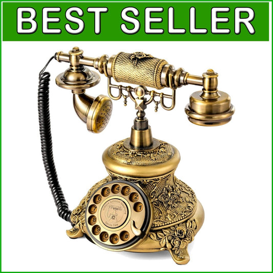 Classic Bronze Rotary Telephone - Antique Style Corded Phone for Vintage Lovers