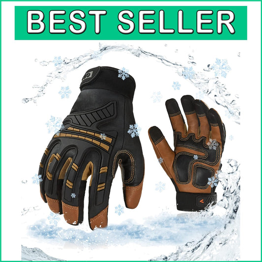 Ergonomic High Dexterity Winter Gloves - Touchscreen, Waterproof, Brown Medium