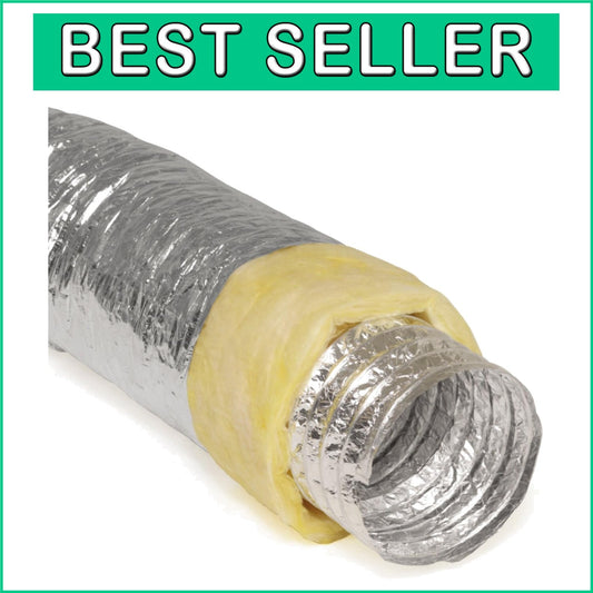4-Inch Heavy-Duty Insulated Aluminum Duct Pipe - 25 Feet Long for HVAC Systems