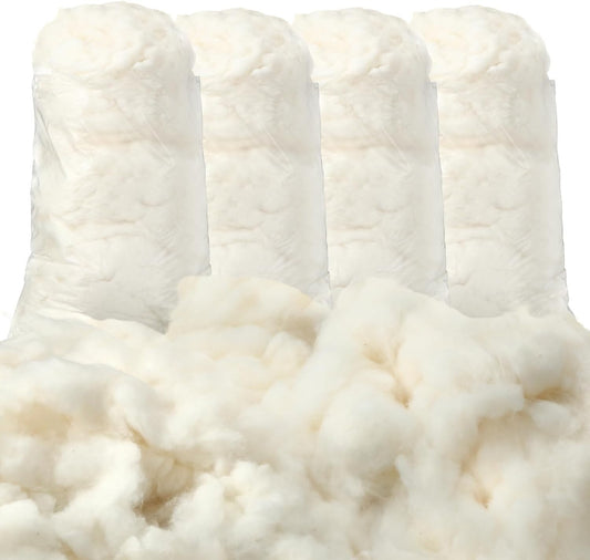 Pure White Cotton Fiber Filling - Ample 4.4 lb Pack for Stuffed Animals & Crafts