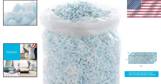 10 Lbs Compressed Shredded Memory Foam - Ideal for Refilling Pillows & Bean Bags