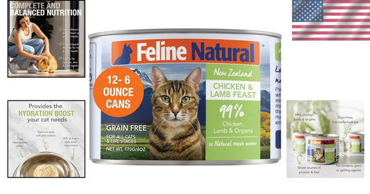 Grain-Free Chicken & Lamb Wet Cat Food Pate - 6 Oz Pack of 12 for All Cats
