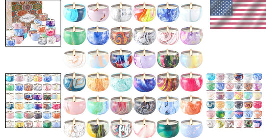 Long-Burning Scented Candles Gift Set - 36 Soy Wax Tins for All Occasions