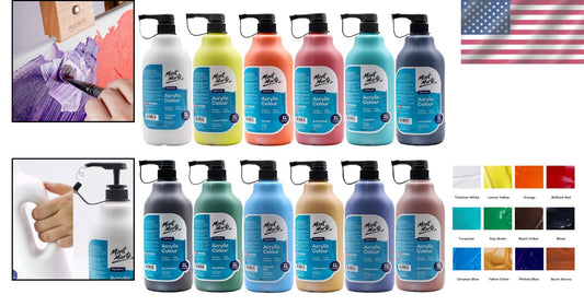 All-Purpose Acrylic Paint Set: 12 Semi-Matte Colors for Canvas & Crafts