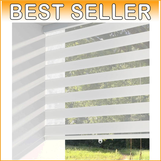 Cordless Zebra Window Shades - 52"W x Up to 72"H, Elegant Light Filtering Blinds