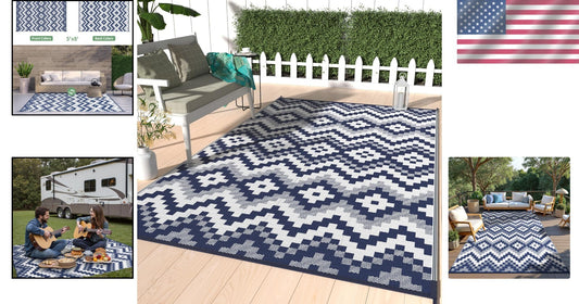 Elegant 5'x8' Waterproof Outdoor Area Rug - Perfect for Patios and Balconies