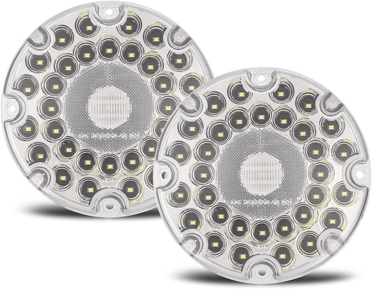 Bright 7-Inch Round LED Back-Up Lights - 36 LEDs with Reflex Lens for Vehicles