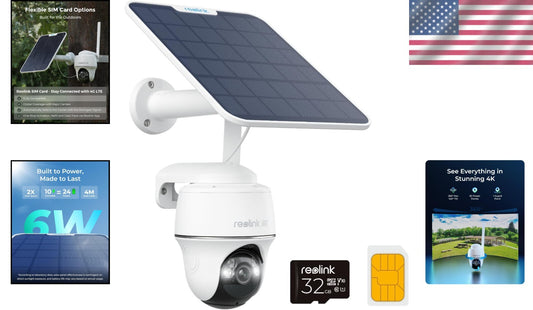 All-in-One 4K LTE Solar Security Camera - Motion Alerts, Wireless, Waterproof