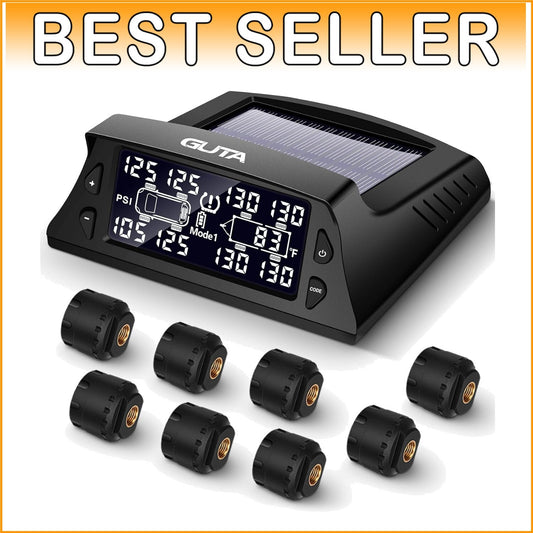 8-Sensor TPMS for RVs - Advanced Tire Pressure Monitoring with 7 Alarm Modes