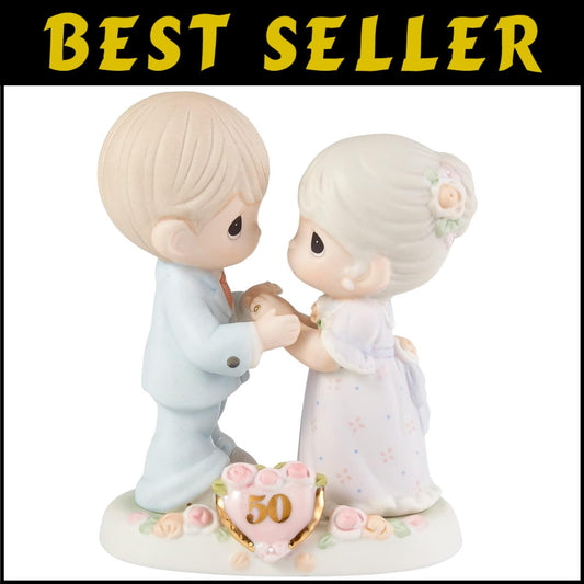 Celebrating 50 Years of Love - Elegant Bisque Porcelain Anniversary Figurine