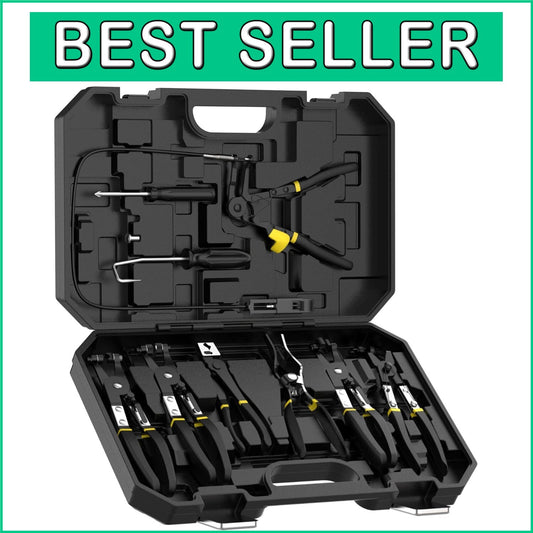 Durable Automotive 9-Piece Hose Clamp Tool Kit - Swivel Jaw & Clic-R Pliers