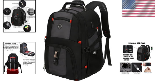 Extra Large 50L College & Business Backpack with USB Charging - Fits 17" Devices