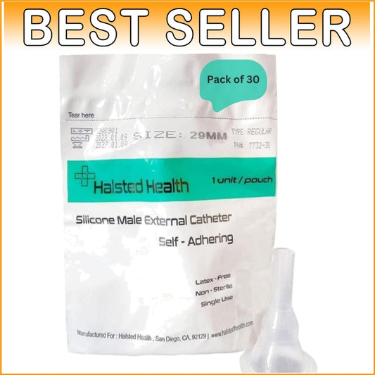 Kink-Resistant Silicone Male Catheter, Self-Adhesive for Optimal Comfort - 29mm