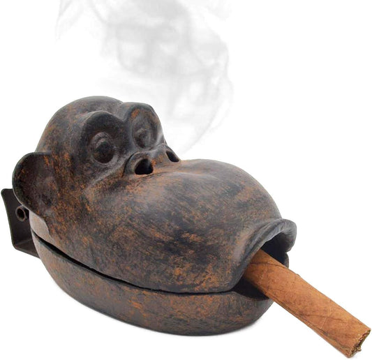 Durable Retro Cigar Ashtray Shaped like a Monkey - Perfect for Collectors