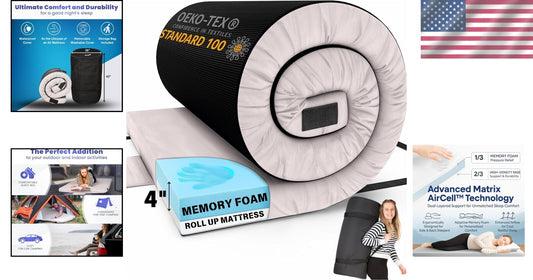 Waterproof 80’’x40’’ Foam Sleeping Pad - Ideal for Camping, Cots, and Sleepovers