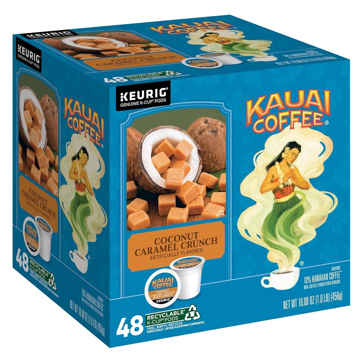 48 Count Coconut Caramel Crunch K-Cup Pods - Premium Hawaiian Coffee Experience