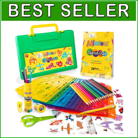 Portable Drawing Kit with Stencils: Ideal Arts & Crafts for Children Ages 4-8