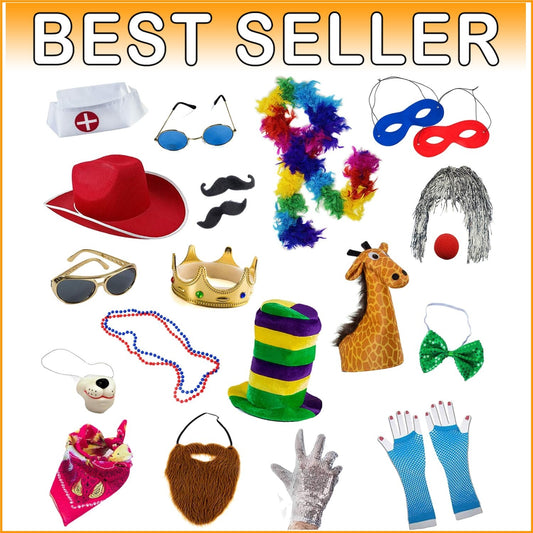 Assorted Funny Photo Booth Props Kit - Perfect for Weddings & Birthdays