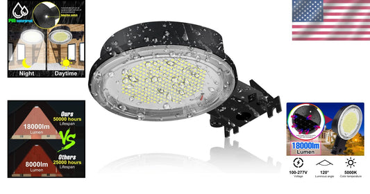 120W LED Outdoor Light with 18000 Lumens & Photocell Sensor - Waterproof Design