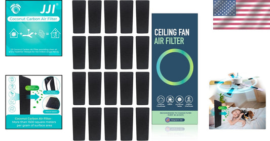 Eco-Friendly Coconut Charcoal Ceiling Fan Filters - 20-Pack for Clean Air