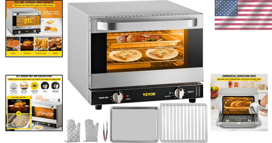 3-Tier 19Qt Baking Oven with Hot Air Circulation - Ideal for Home & Commercial