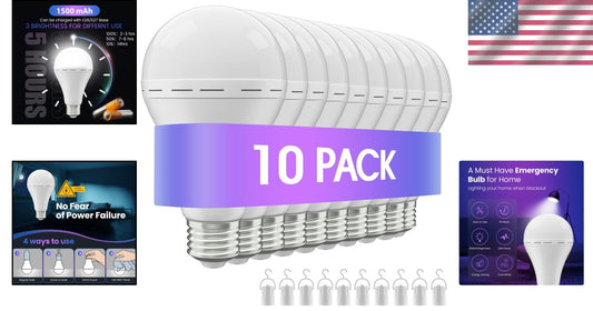 Energy-Efficient Emergency LED Light Bulbs with Adjustable Settings - E27 Base