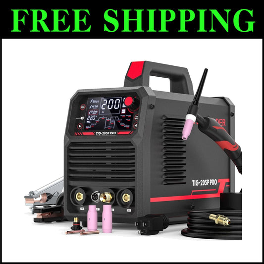 Professional TIG Welding Machine - 205 Amp, LED Display & Multi-Functionality
