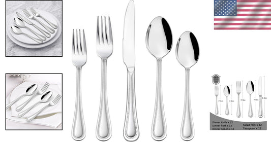 Dishwasher Safe Stainless Steel Cutlery Set for 12 – Luxurious Dining Experience