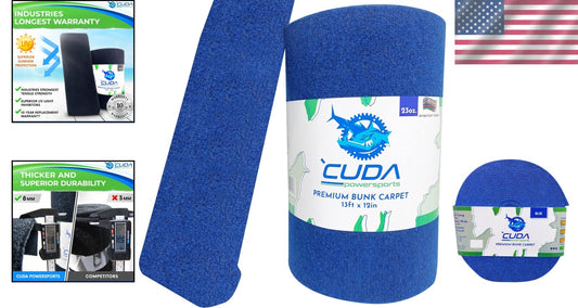 Eco-Friendly 12in x 13Ft Marine Bunk Carpet in Strong Royal Blue - Easy Install