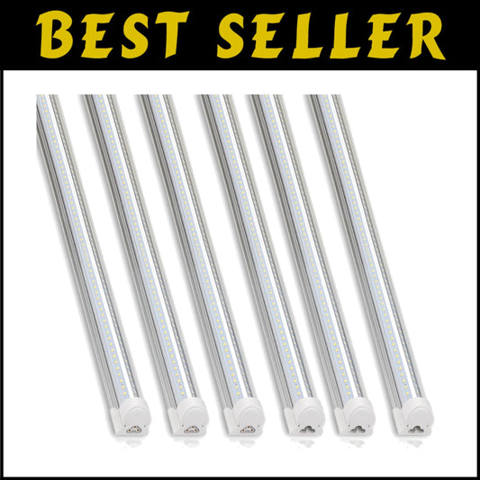 T8 LED Shop Light 6FT, 8500LM, 5000K - Bright Linkable Garage & Workshop Lights