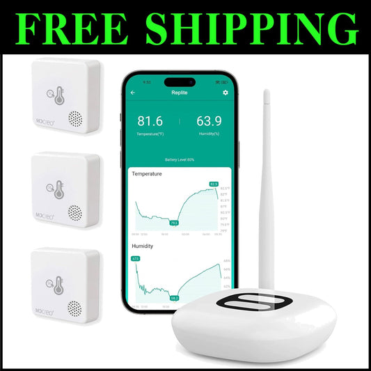 Compact WiFi Room Thermometer with Long Battery Life & Detailed Climate Tracking