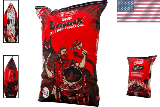 100% Natural Hardwood Lump Charcoal - 35LB Ultra-Dense for Superior Burn