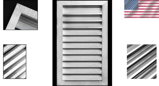 Elegant 14" x 24" Aluminum Exterior Louver Vent - Weather-Resistant & Pest-Proof