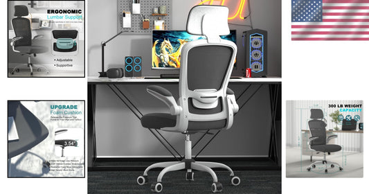 Comfy High Back Ergonomic Gamer Chair with Lumbar Support & Swivel Functionality