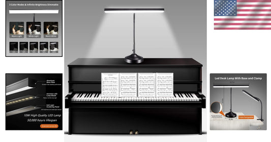 Adjustable LED Piano Light with 3 Modes & Flexible Arm for Grand/Upright Pianos
