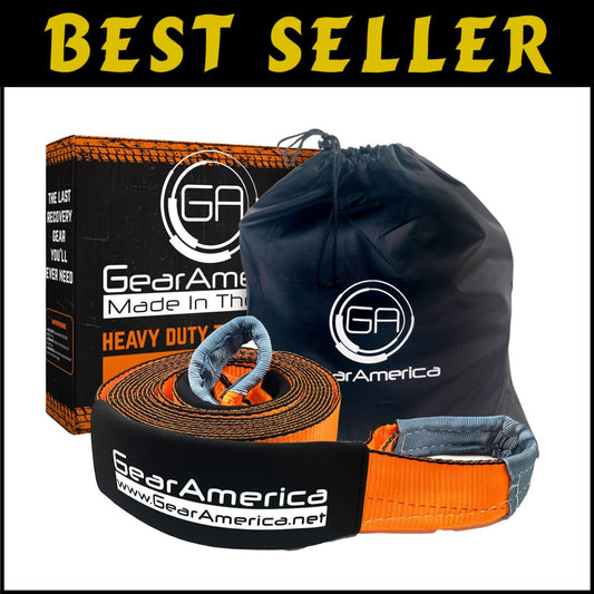 All-Weather 4"x30' Recovery Strap with Reinforced Loops - 40000 lbs Load Limit