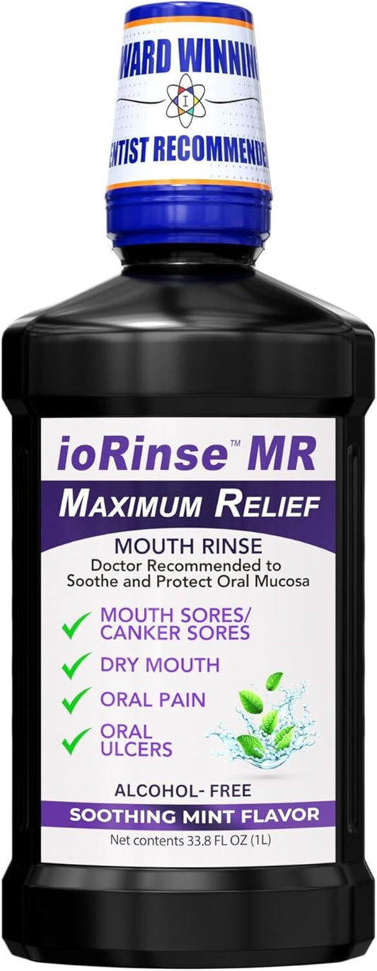 Max Relief ioRinse MR: Oncologist-Approved Oral Rinse for Sensitive Mouths - 1L