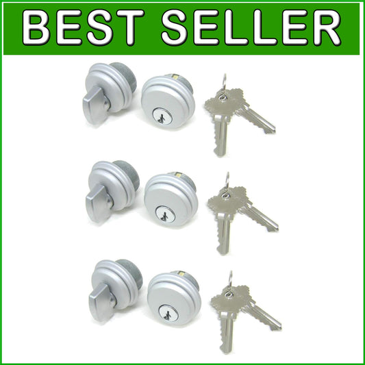 Adams Rite Style 3-Set Mortise Lock Cylinder & Thumbturn for Storefront Security