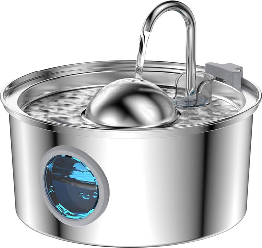 Multifunctional Stainless Steel Pet Water Fountain - 3.2L Easy Clean Design