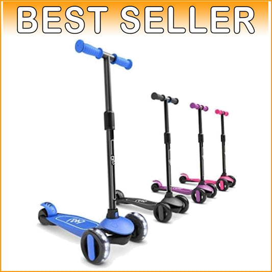 Durable Toddler Scooter with Adjustable Height & Cool Flashing Wheels - 110 lbs