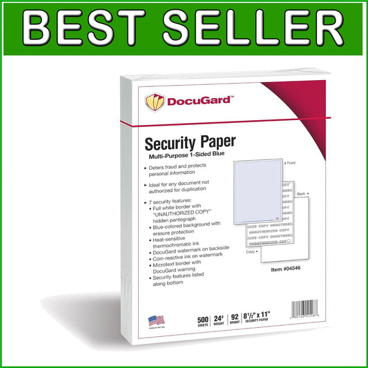 Environmentally Friendly Blue Security Paper - 500 Sheets, Perfect for Legal Use