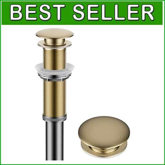 Elegant Brushed Gold Pop-Up Drain Assembly for Vessel Sinks - 10 3/4" Size