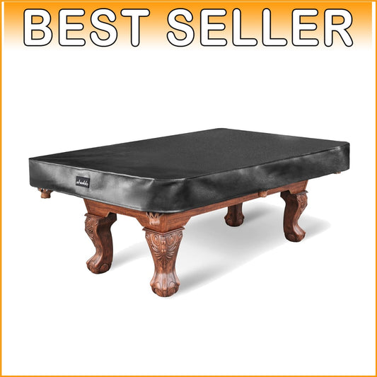 7FT-9FT Fitted Pool Table Cover, Waterproof & Tearproof Leatherette Protection